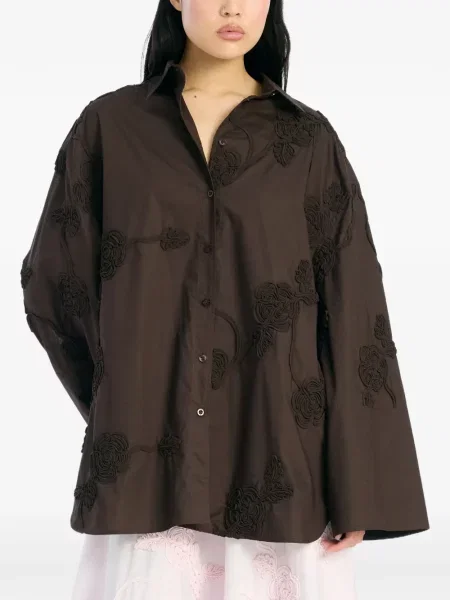 Cămașă Rotate Birger Christensen cu model floral maro