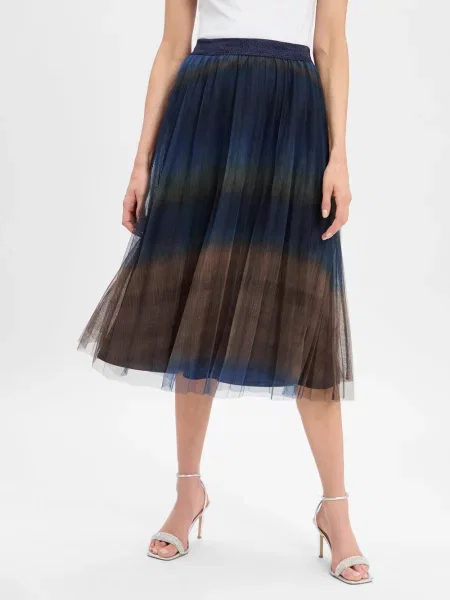 Spódnica midi z elastycznym pasem More & More granatowa