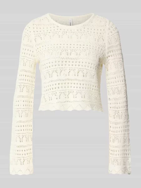 Sweter krótki z dzianiny z mieszanki bawełny model ‘ELKE’ Only