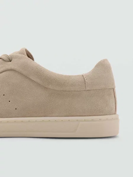 Buty sportowe ze skóry dwoiny piaskowy Mężczyzna 44 MANGO MAN