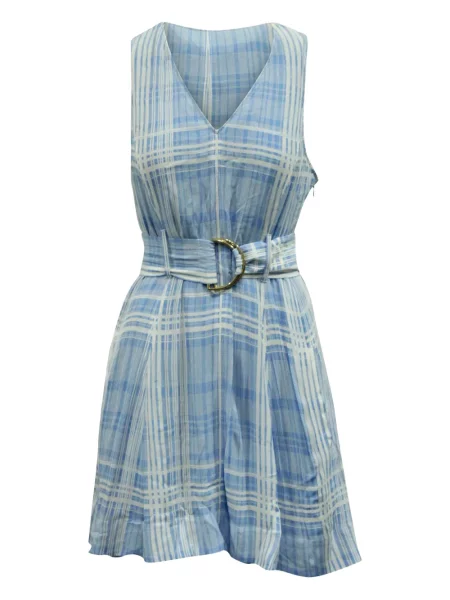 Mała sukienka mini Dvf Diane Von Furstenberg w kratkę garniturowa niebieska