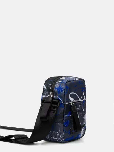 KARL LAGERFELD JEANS Taška cez rameno modrá / tmavosivá / čierna / biela sivá