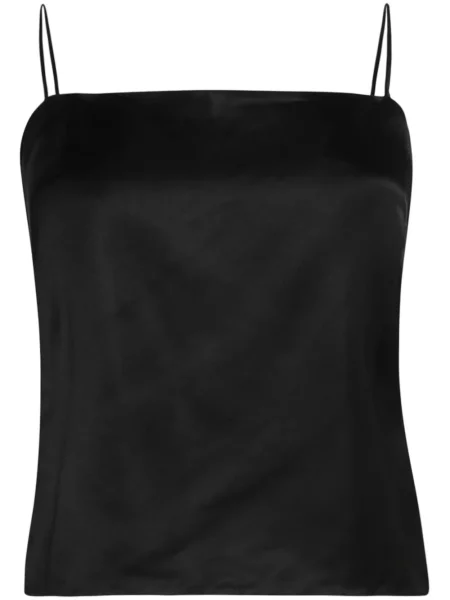 Satynowy top Wardrobe.nyc bez rękawów czarny