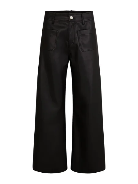 Morgan Pantaloni din imitație de piele Wide Leg negru