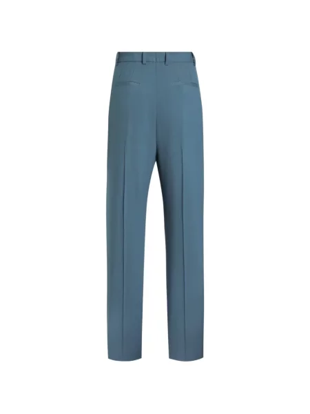 Pantaloni Dolce & Gabbana de lână albastru