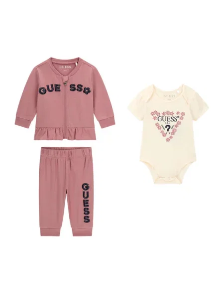 Sada mikina body a tepláky Guess růžové