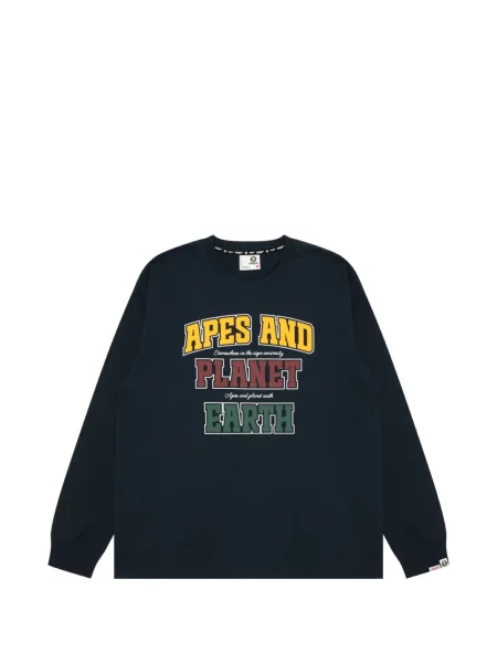 Lung tricou Aape By A Bathing Ape cu imagine albastru