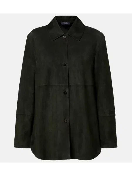 Geacă 's Max Mara din piele de căprioară verde