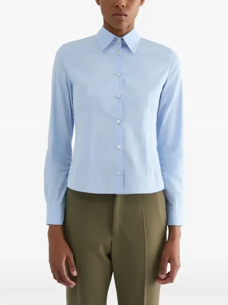 Cămașă Jil Sander din poplin albastru