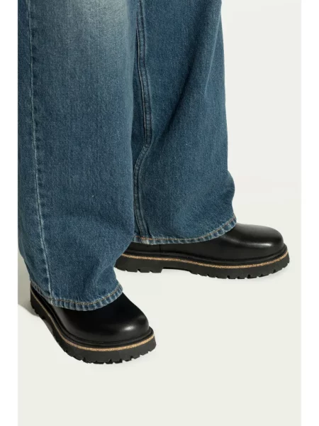 Iš natūralios odos slip on auliniai batai Birkenstock juoda