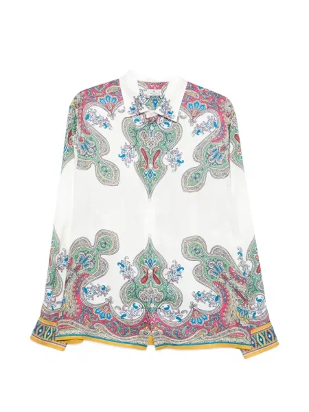 Риза Etro с принт с пейсли десен бяло
