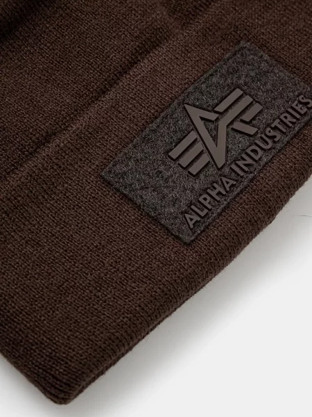 Căciulă Alpha Industries cu velcro maro