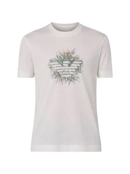 Grafic tricou Emporio Armani scurt alb