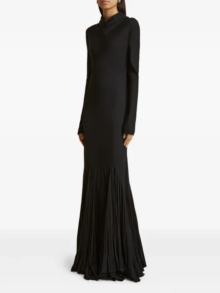 Rochie Khaite de mătase plisată de costum negru