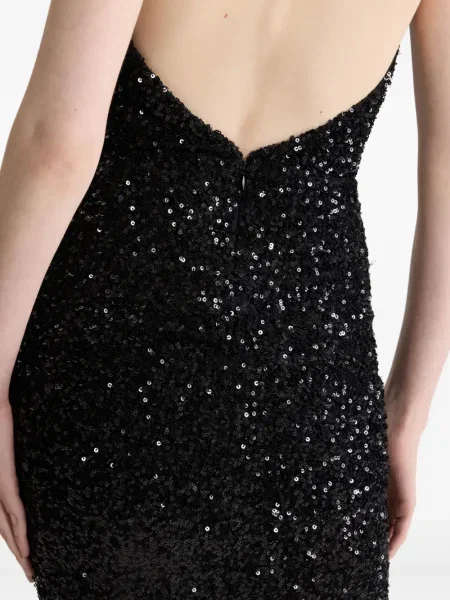Rochie maxi Patou cu gât halter de costum negru