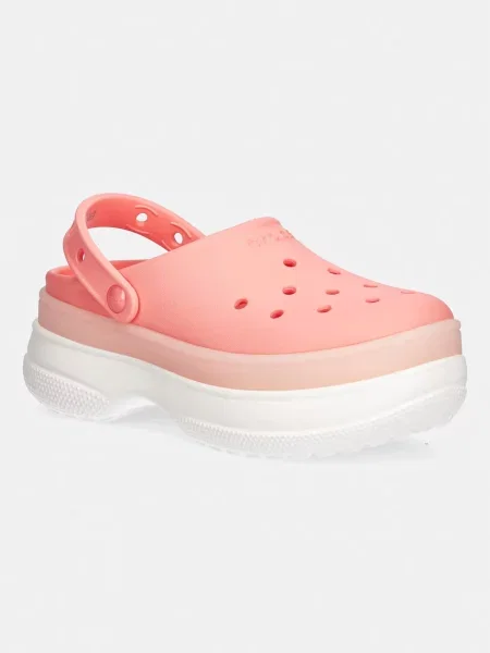 Natikači Crocs Classic Frosted Stacked Clog roza