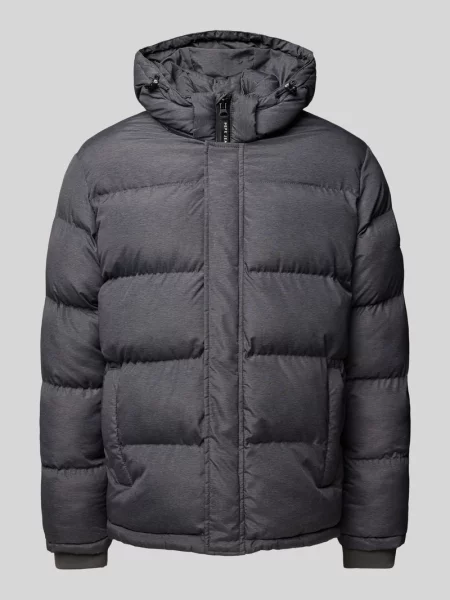 Kurtka pikowana z kapturem model ‘Tobias’ Pepe Jeans szara