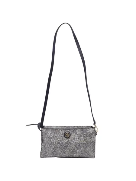 Geanta crossbody Tory Burch cu model floral cu imagine albastru