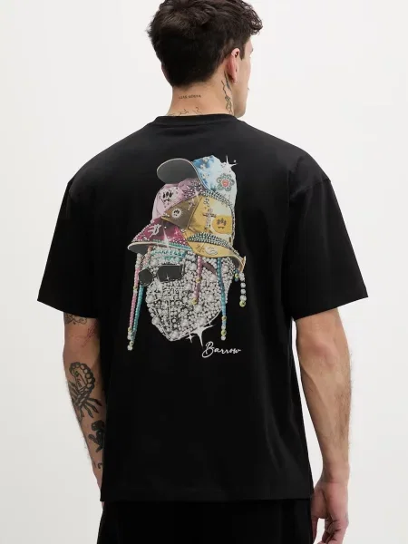 Barrow oversize kratka majica črna