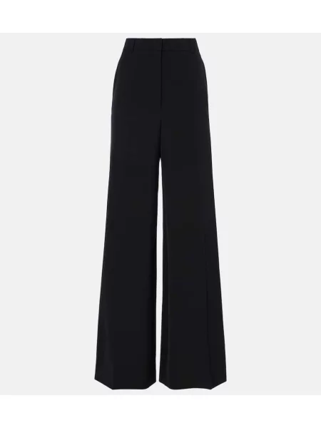 Pantaloni Stella Mccartney cu talie înaltă de lână negru