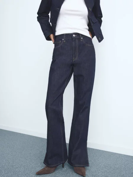 Джинси кльош MANGO темно-синій сині