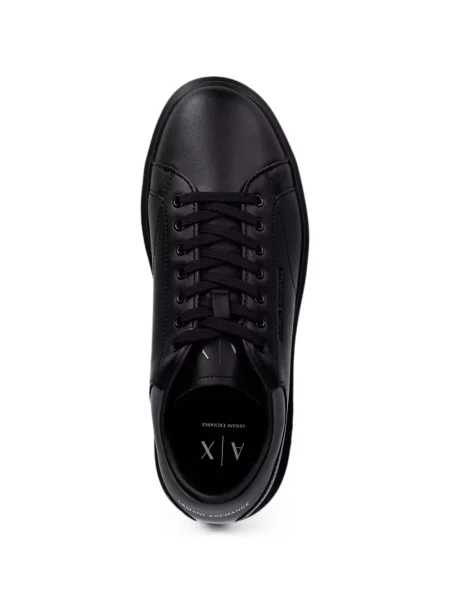 Sneakers Armani Exchange με κορδόνια με δαντέλα με αυτόγραφο μαύρο