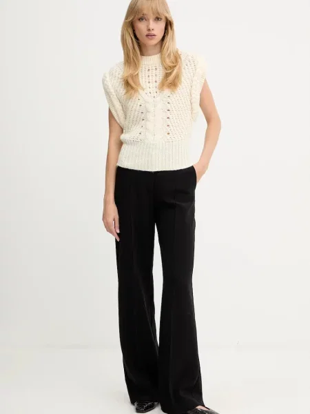 BOSS Orange kamizelka z dodatkiem wełny beżowy