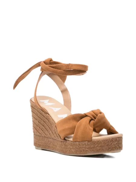 Espadrile Manebi cu legături maro