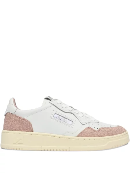 Sneakerși Autry cu șireturi din dantelă alb