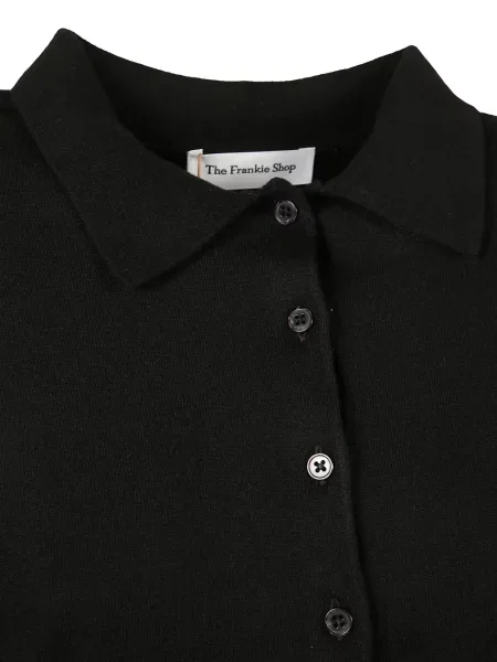 Πλεκτό polo The Frankie Shop μαύρο