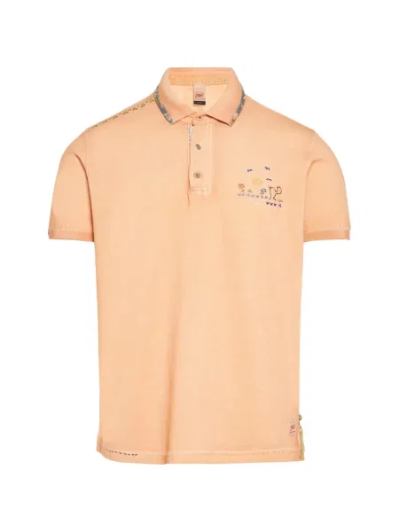 Tricou polo Bob cu broderie portocaliu
