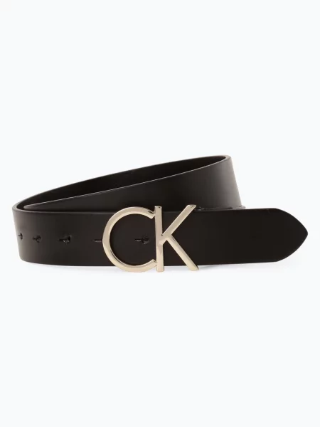 Calvin Klein pasek skórzany Kobiety skóra 80 czarny