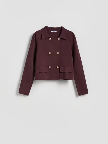 Reserved Кардиган з декоративними темно-фіолетовий фіолетовий