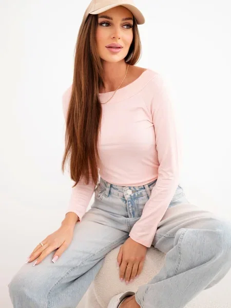 Bluză Kesi Włoski cu mâneci lungi lungă alb