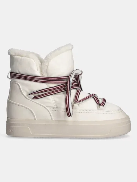 Tommy Hilfiger śniegowce SNOWBOOT MONOGRAM FAUX FUR beżowy