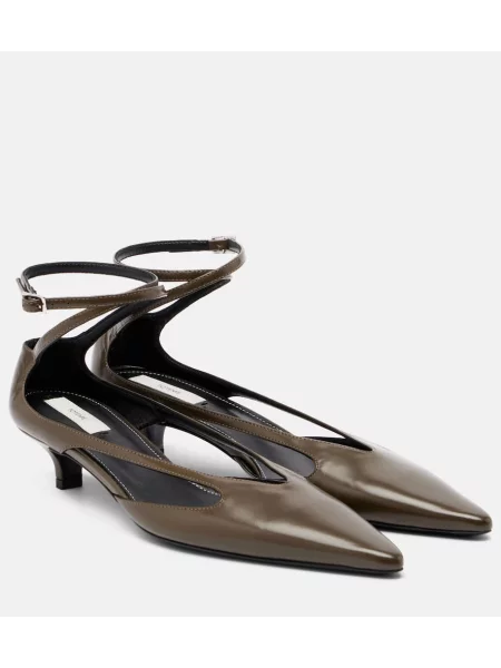 Pantofi cu toc Toteme din piele verde