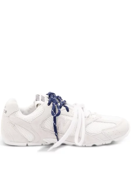 Sneakerși Miu Miu din piele de căprioară alb