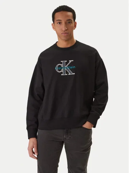 Calvin Klein Jeans Суитшърт Premium Monologo черен