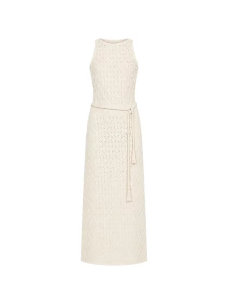 Cu centură rochie maxi Devon țesută alb