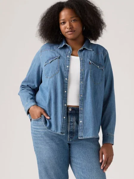 Levi's® Plus Bluză denim albastru