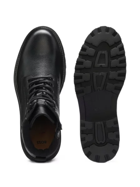 Botine Hugo cu șireturi din piele negru