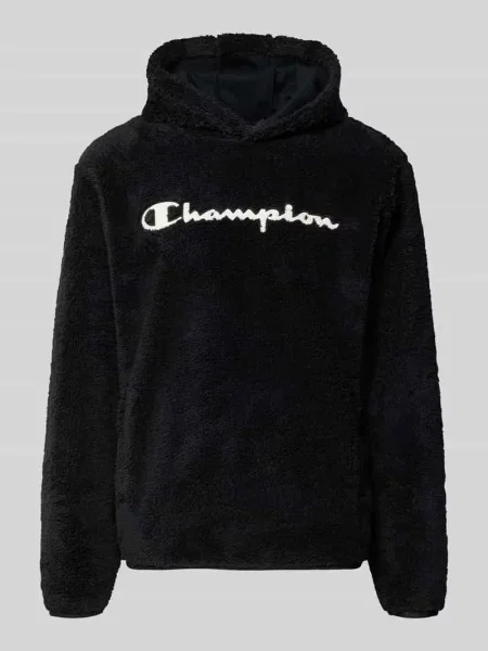 Bluza z kapturem ze sztucznego kożuszka Champion czarna