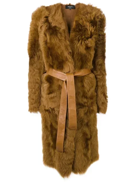 Palton de blană Rochas cu blană maro