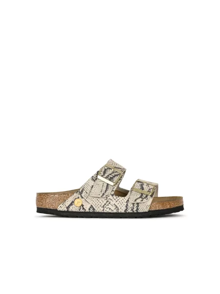 Birkenstock Arizona Suede Leather Regular Fit Snake Oyster Kobiety Sandały Birkenstock Wielobarwny Size: beżowe