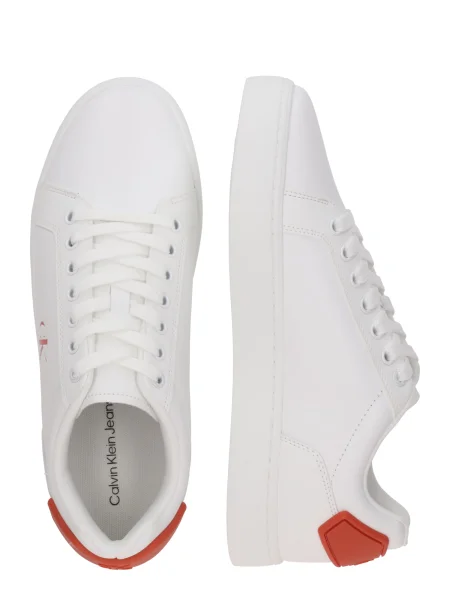 Sneakers Calvin Klein Jeans Classic Cupsole Ru Patch Lth alb