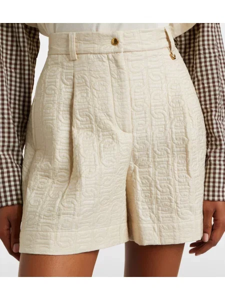 Matlasat pantaloni scurți Moncler alb