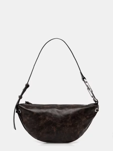 Sisley geantă croissant pentru femei din imitație de piele maro