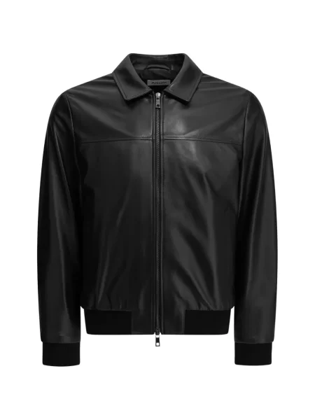 Palton Altum din piele negru
