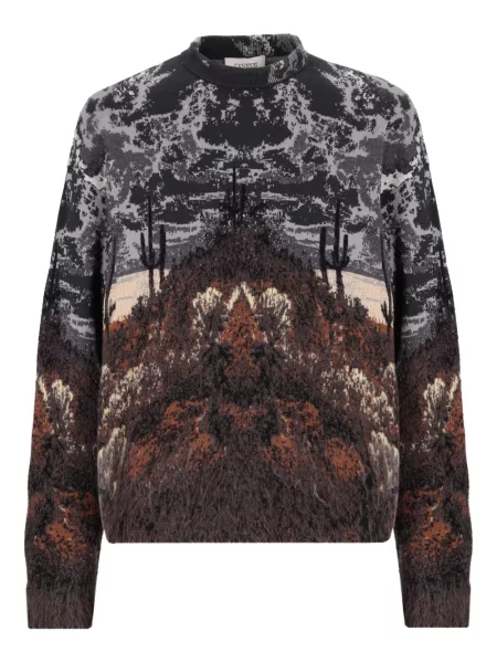 Svetr Laneus s kulatým výstřihem černý