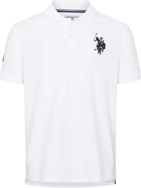 U.S. POLO ASSN. Tricou UMALFREDO bleumarin alb